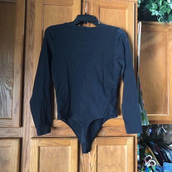 Everlane V-Neck Long Sleeve Thong Bodysuit - L - Picture 7 of 11